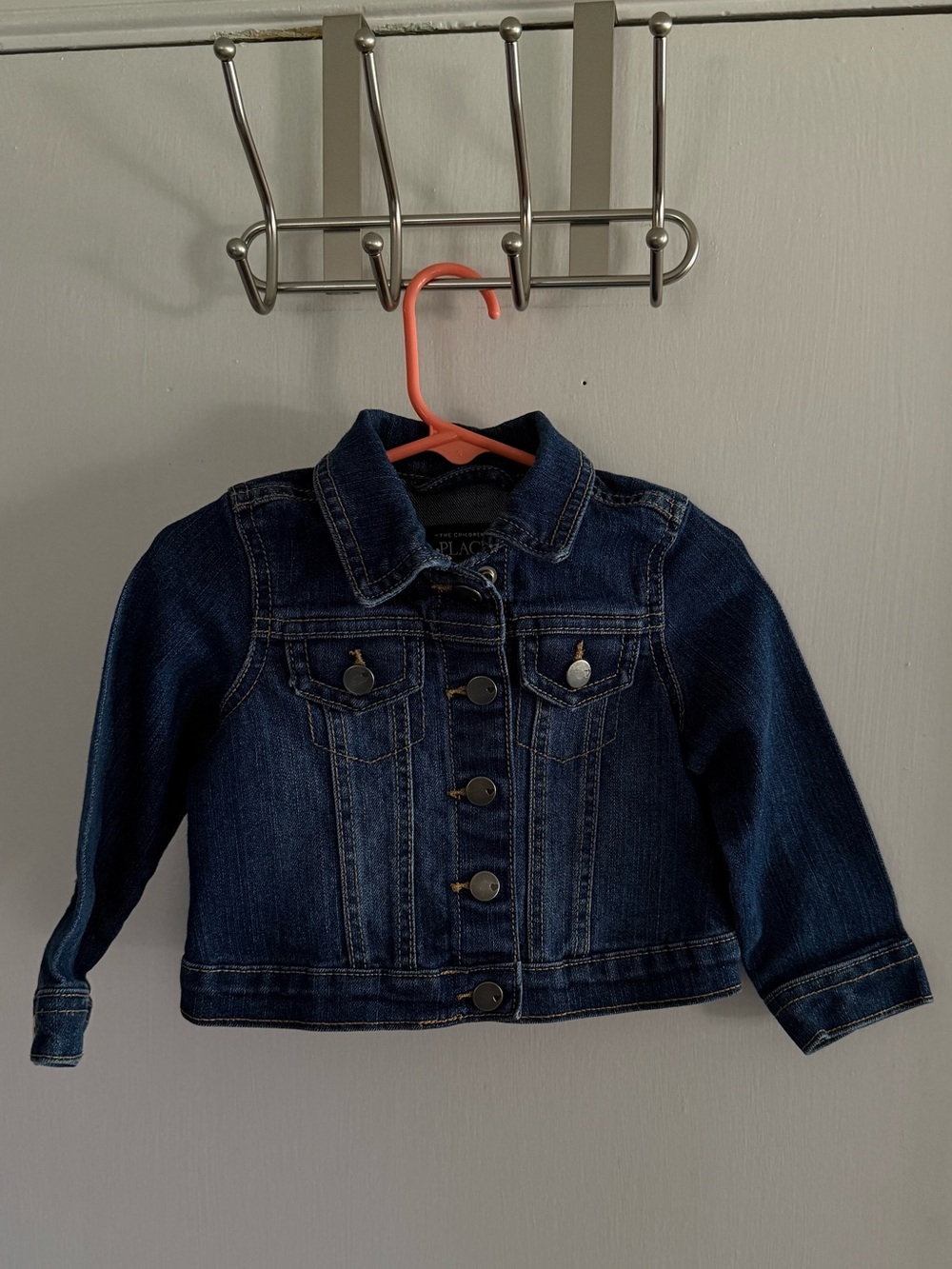 The Children's Place Dark Blue Button Front Denim Jacket Size 12-18 months